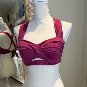 Gibson Latimer Women's Swim Bra in Deep Magenta